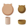 Liewood Cyrus Silikon Geschirr-Set Junior „Cat rose multi mix“