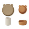 Liewood Cyrus Silikon Geschirr-Set Junior „Mr Bear oat mix“