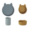 Liewood Cyrus Silikon Geschirr-Set Junior „Rabbit blue multi mix“