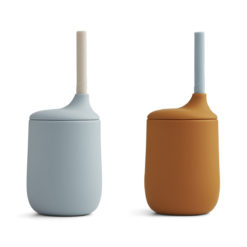 Liewood Ellis Trinkbecher „Mustard : sea blue mix“ aus Silikon, 2er-Set 01