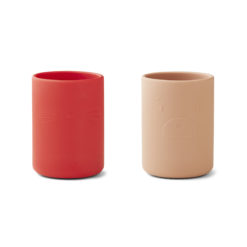 Liewood Ethan Becher „Apple red : tuscany rose mix“ aus Silikon 01