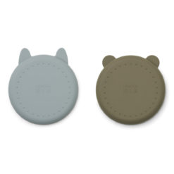 DELISTED Liewood Olivia Teller „Blue fog / khaki mix“ aus Silikon, 2er-Set – Bild 2