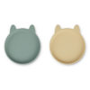 Liewood Olivia Teller „Rabbit peppermint wheat yellow mix“ aus Silikon, 2er-Set 01