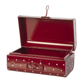 Maileg Koffer aus Metall „Rot mit weißen Punkten“, 35x15cm 02