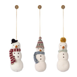 Maileg Weihnachtsbaumschmuck 3er-Set „Schneemann“ 10cm