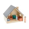 Sebra Puppenhaus mit Möbeln und Puppen aus Holz 01