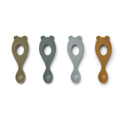 Liewood Liva Silikon-Löffel „Blue multi mix“, 4er-Set
