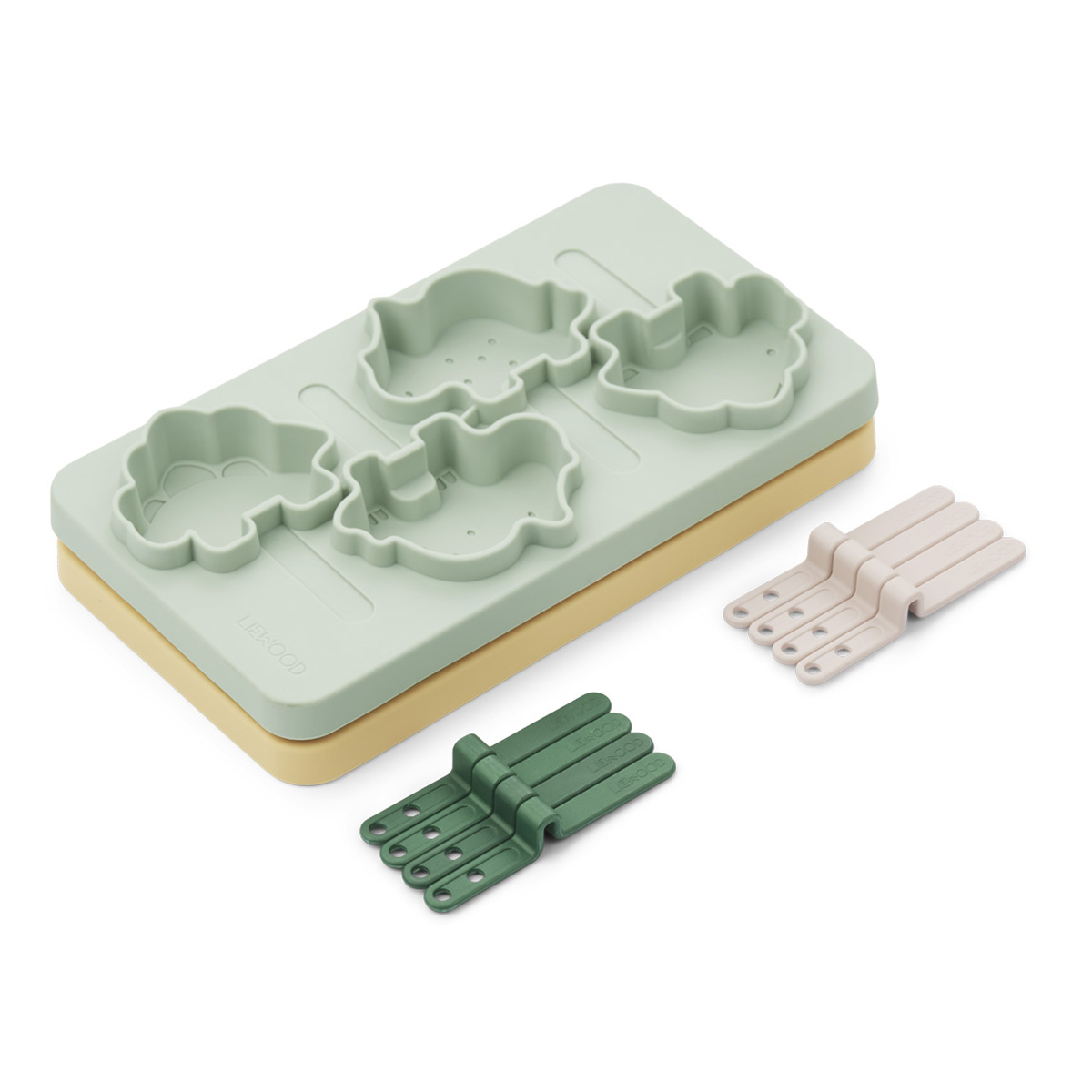 Liewood Manfred „Eis am Stiel“ Förmchen „Dino dusty mint multi mix“, 2er-Set