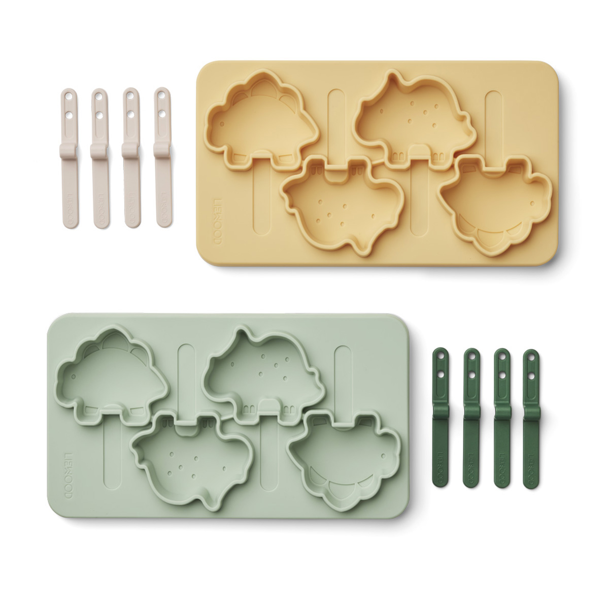 Liewood Manfred „Eis am Stiel“ Förmchen „Dino dusty mint multi mix“, 2er-Set