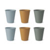 Liewood Carter Kinderbecher „Blue multi mix“, aus PLA, 6er-Set