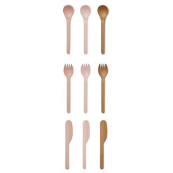 Liewood Ryan Kinderbesteck „Rose multi mix“, aus PLA, 9er-Set