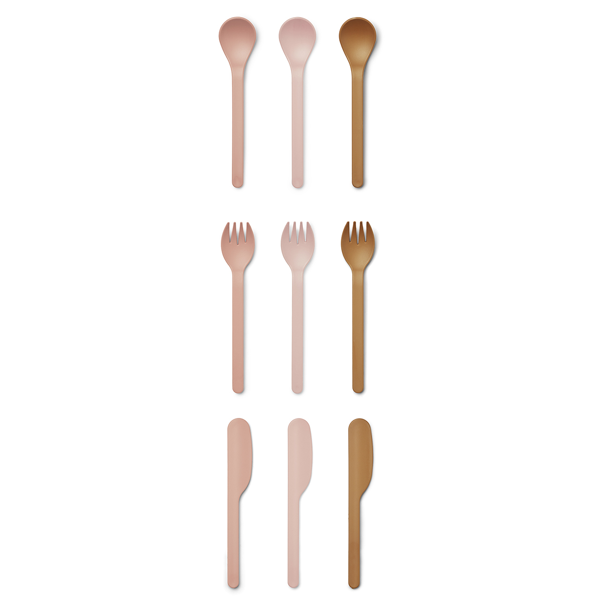 Liewood Ryan Kinderbesteck „Rose multi mix“, aus PLA, 9er-Set