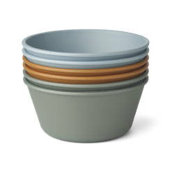 Liewood Irene Schüssel „Whale blue multi mix“ aus PLA, 6er-Set