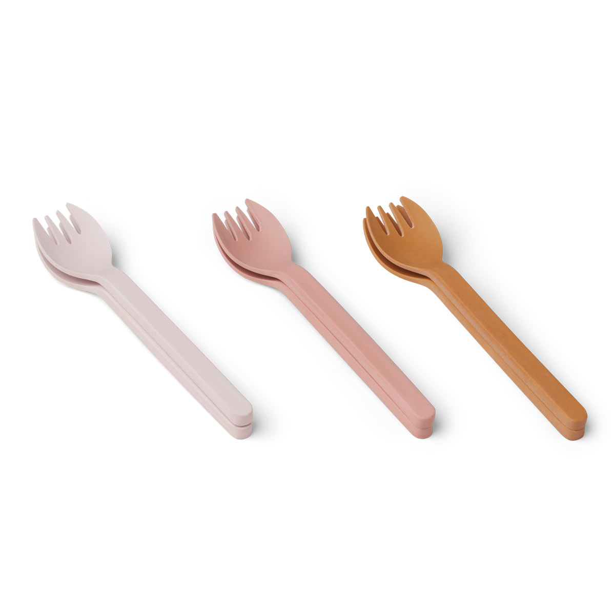 Liewood Selena Kindergabel „Rose multi mix“, aus PLA, 6er-Set