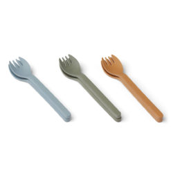 Liewood Selena Kindergabel „Blue multi mix“, aus PLA, 6er-Set