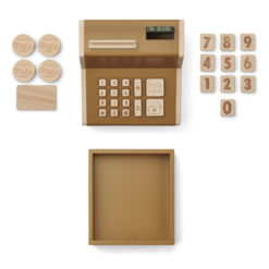 Liewood Kinderkasse Buck „Golden caramel multi mix“, Buchenholz