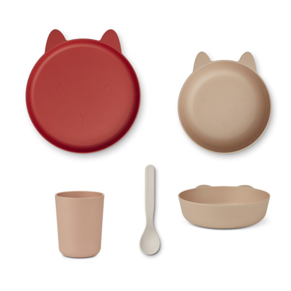 Liewood Paul Kindergeschirr-Set aus PLA „Rabbit dusty coral multi mix“