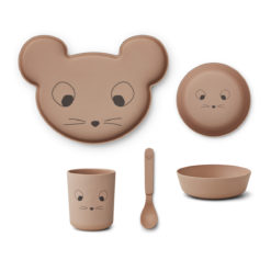 Liewood Brody Geschirr-Set Junior „Mouse pale tuscany“, aus PLA