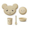 Liewood Brody Geschirr-Set Junior „Mouse wheat yellow“, aus PLA