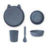 Liewood Brody Geschirr-Set Junior „Rabbit stormy blue“, aus PLA