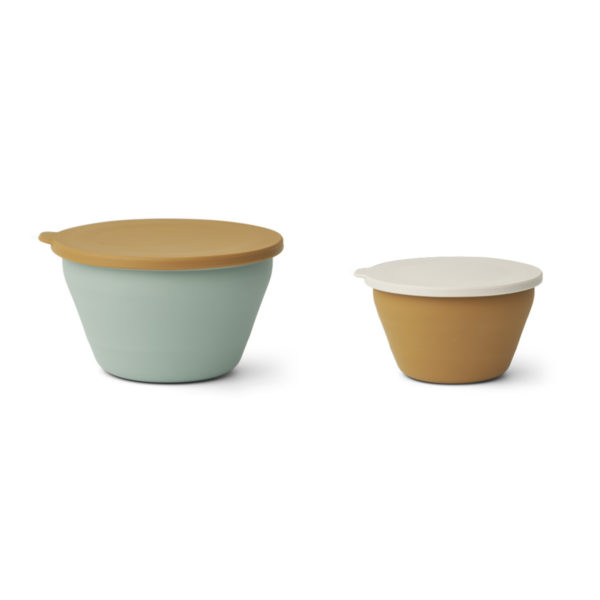 Liewood Dale faltbares Schalenset „Golden caramel multi mix“, Silikon, 2er-Set 01
