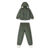 Liewood Ivy gefüttertes Regenbekleidungs-Set „Hunter green“ vorn