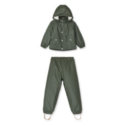 Liewood Ivy gefüttertes Regenbekleidungs-Set „Hunter green“ vorn