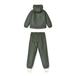 Liewood Ivy gefüttertes Regenbekleidungs-Set „Hunter green“ hinten