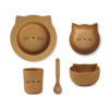 Liewood Joana Geschirr-Set Baby „Cat golden caramel“, aus PLA 01