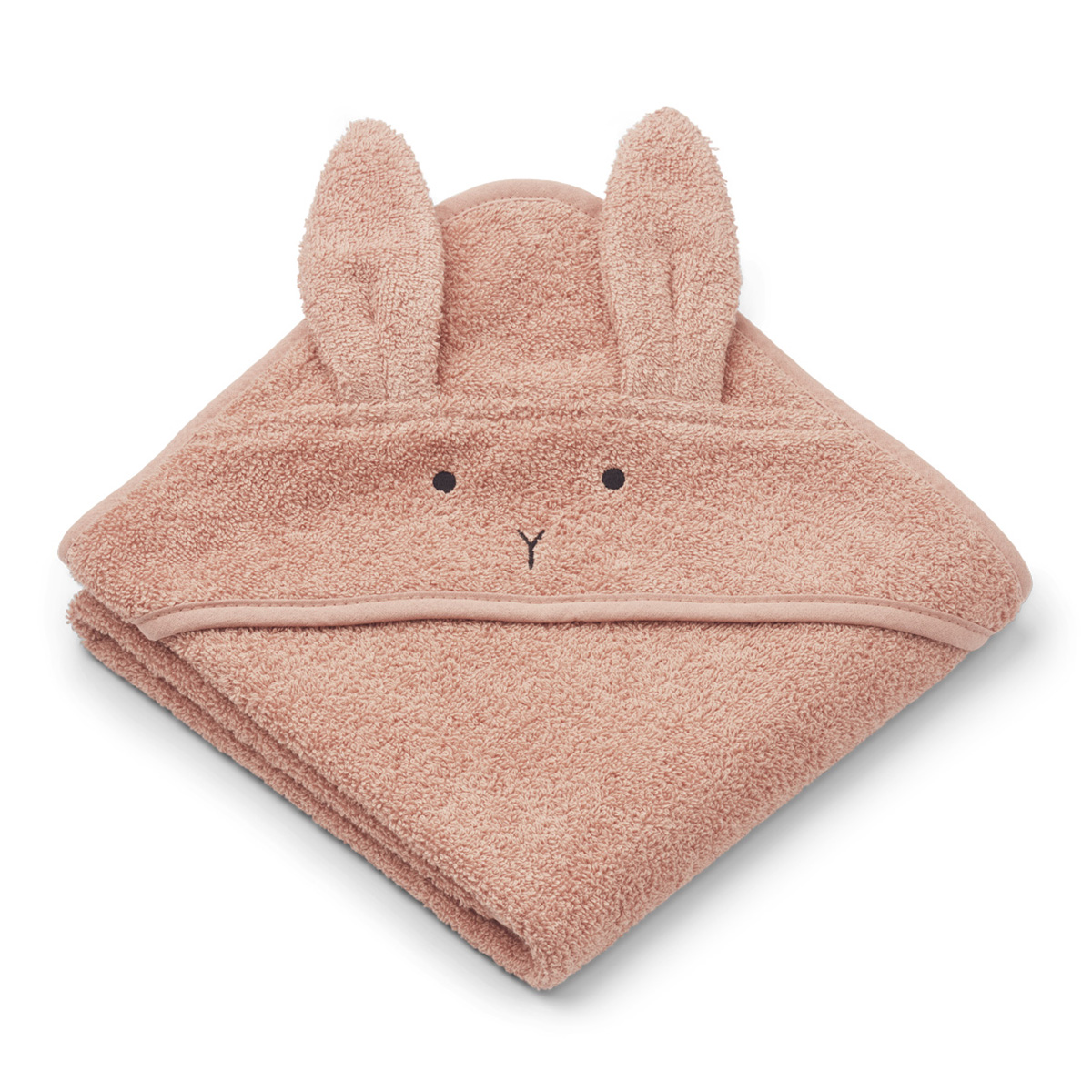 Liewood Kapuzenhandtuch Albert „Rabbit dusty coral“ 01