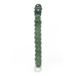 Sebra Häkel-Schnullerkette, Schnullerband, bottle green