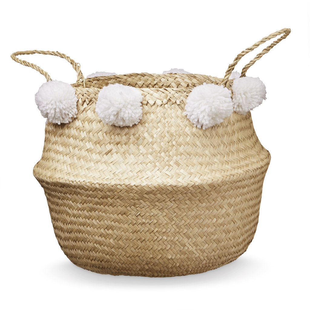 Cam Cam Aufbewahrungskorb aus Seegras „Weiß“, 30x35cm