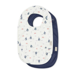 Cam Cam Lätzchen mit Auffangtasche „ Sailboats : Navy“