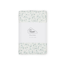 Cam Cam Spannbettlaken „Green Leaves“, 70x140x15cm, GOTS