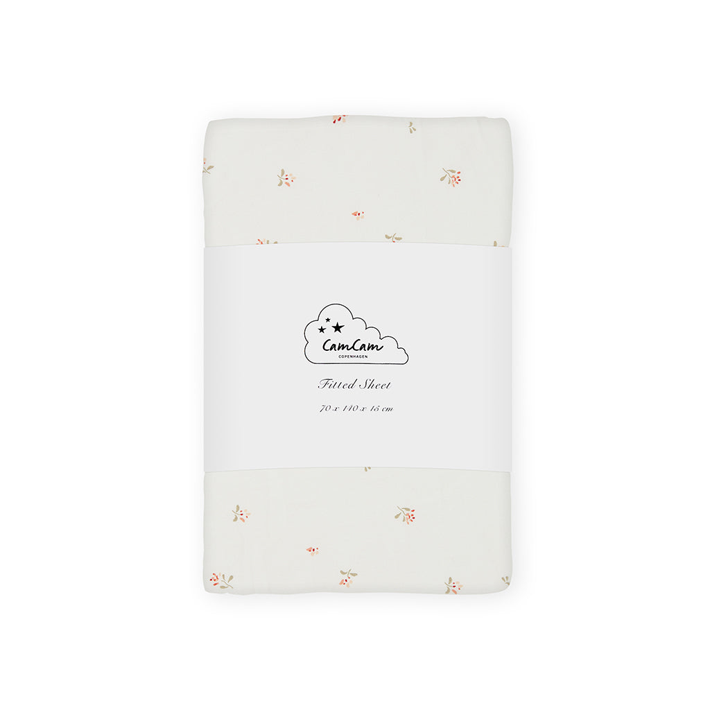 Cam Cam Spannbettlaken „Poppies“, 70x140x15cm, GOTS