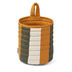 Liewood Aufbewahrungskorb Faye „Stripe: Golden caramel / Hunter green / Sandy“, 15x18cm
