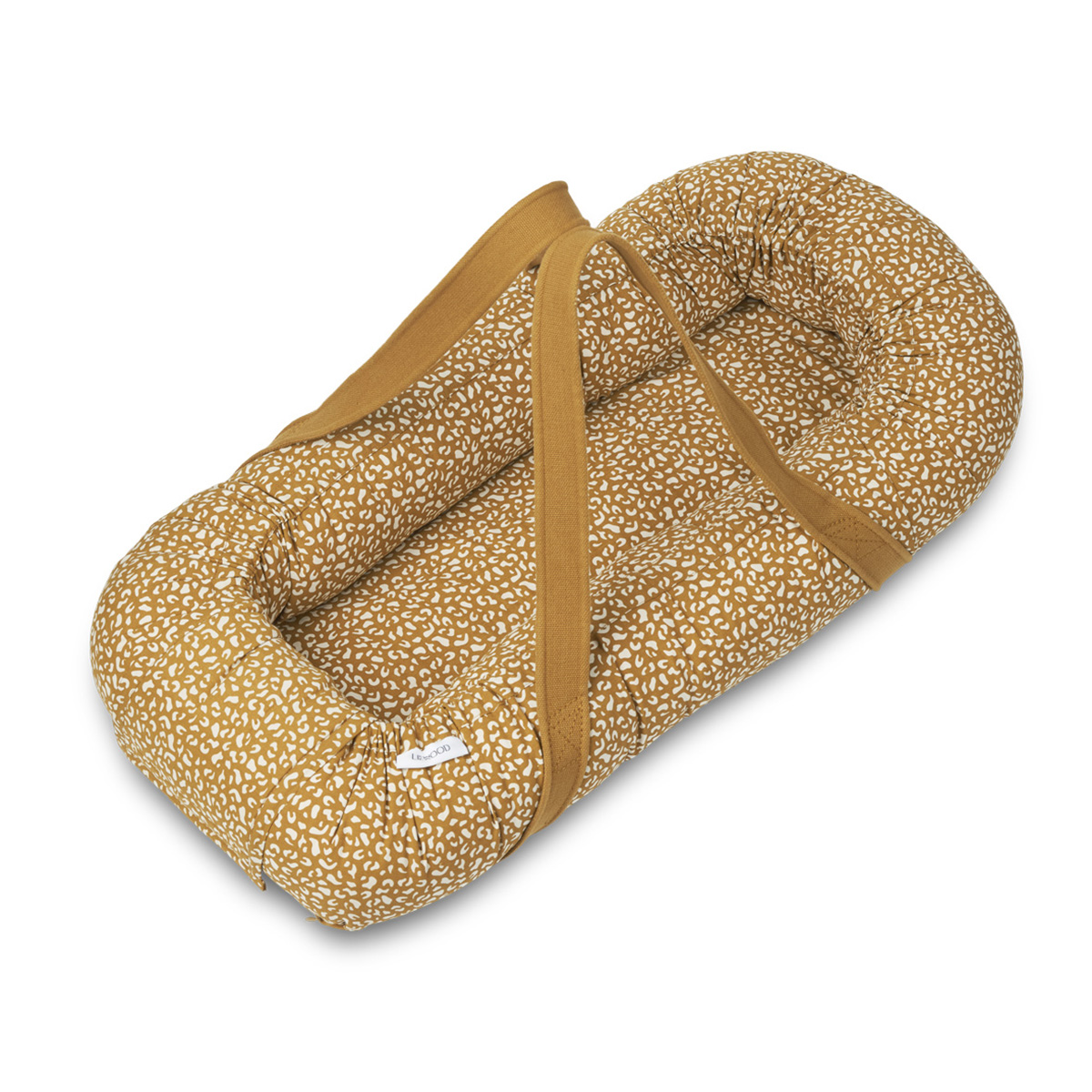 Liewood Gro Babylift : Babynest „Mini leo : Golden caramel“, Bio-Baumwolle 01