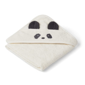 Liewood Kapuzenhandtuch Albert „Panda creme de la creme“, 70x70cm