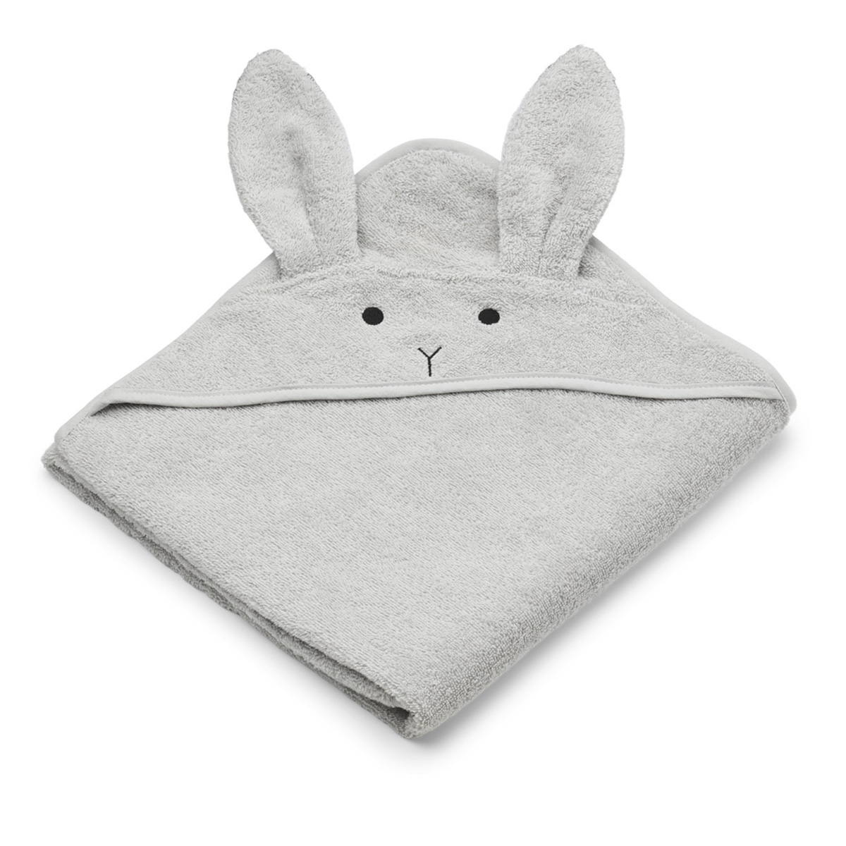Liewood Kapuzenhandtuch Augusta „Rabbit dumbo grey“, 100x100cm 01