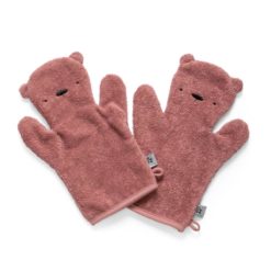 Sebra Waschlappen, Frottee-Badehandschuh, Milo „blossom pink“, 2er-Set 01