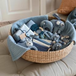 DELISTED Sebra Silikon Beißring auf Holzring, Fanto, nordic blue – Bild 3