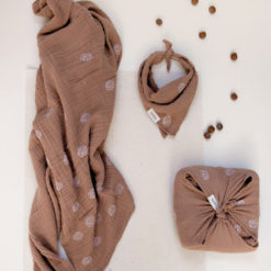 koeka Musselin-Set Wonder „soft earth“, Wickeltuch + Spucktuch, 2er-Set 05