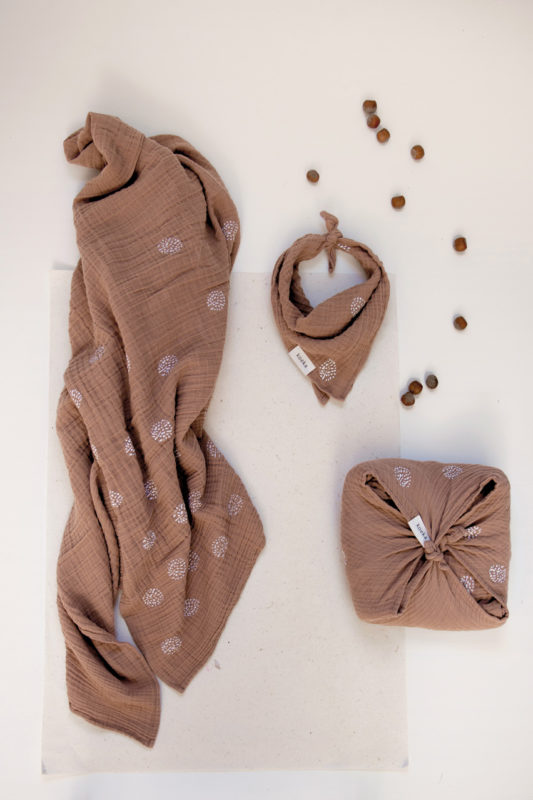 koeka Musselin-Set Wonder „soft earth“, Wickeltuch + Spucktuch, 2er-Set 05