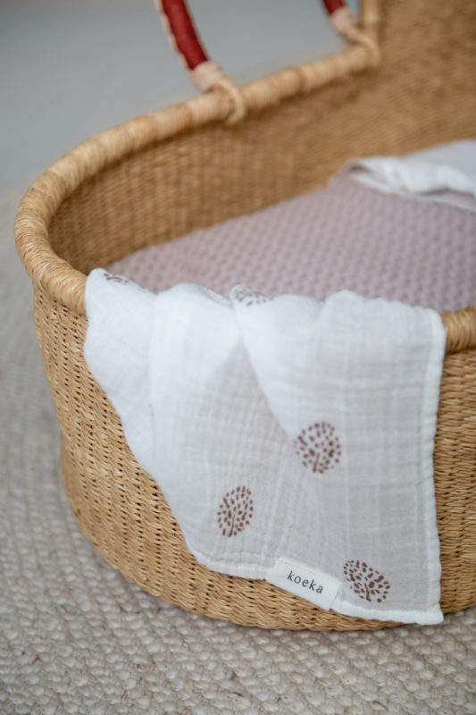 koeka Musselin-Set Wonder „warm white“, Wickeltuch + Spucktuch, 2er-Set 05