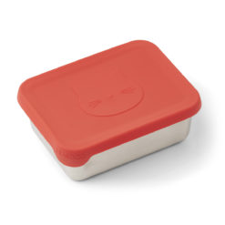 Liewood Ako Snackbox „Cat apple red“, Edelstahl mit Silikon-Deckel