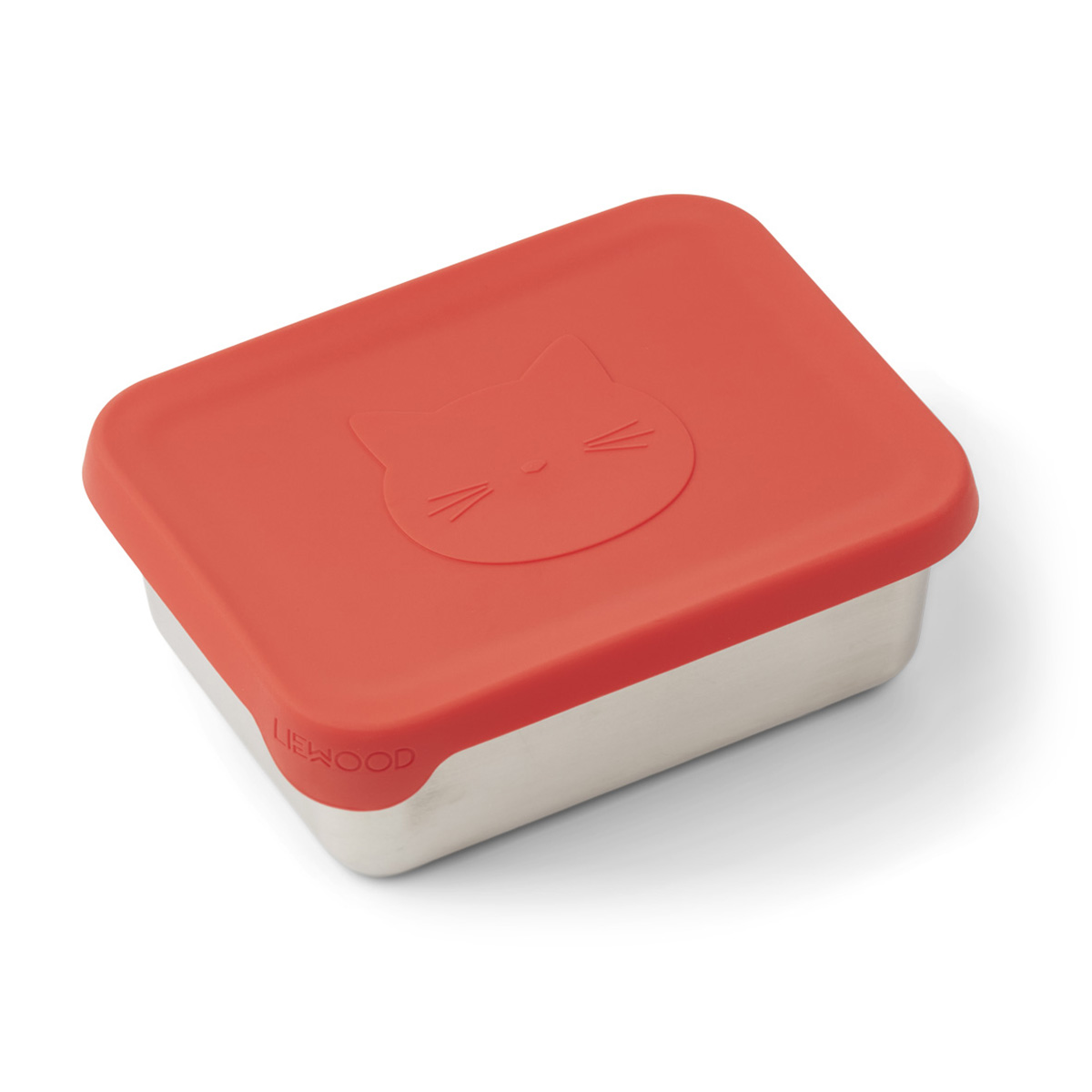 Liewood Ako Snackbox „Cat apple red“, Edelstahl mit Silikon-Deckel