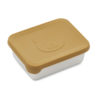 Liewood Ako Snackbox „Mr Bear golden caramel“, Edelstahl mit Silikon-Deckel