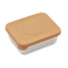 Liewood Ako Snackbox „Mr Bear almond“, Edelstahl mit Silikon-Deckel