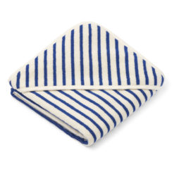 DELISTED Liewood Kapuzenhandtuch Alba „Surf blue / creme“, gestreift, 70x70cm