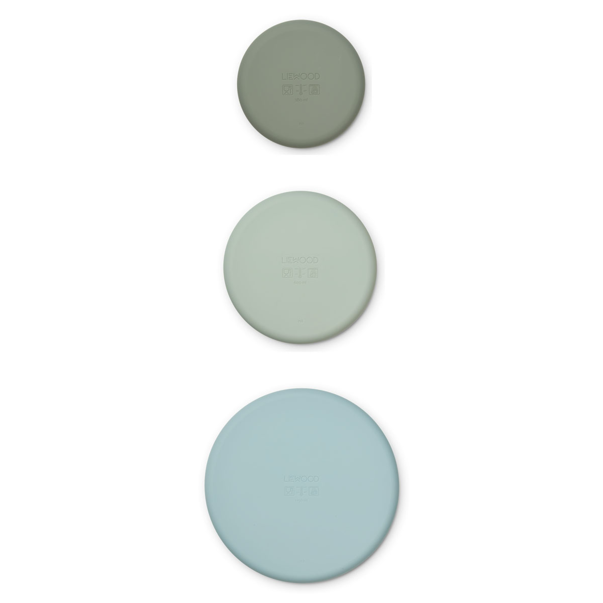 DELISTED Liewood Audrey Silikon Schüssel-Set „Green multi mix“, 3er-Set – Bild 4